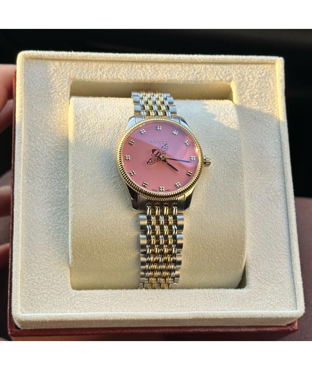 GUCCI Розовые стальные часы, фото 3