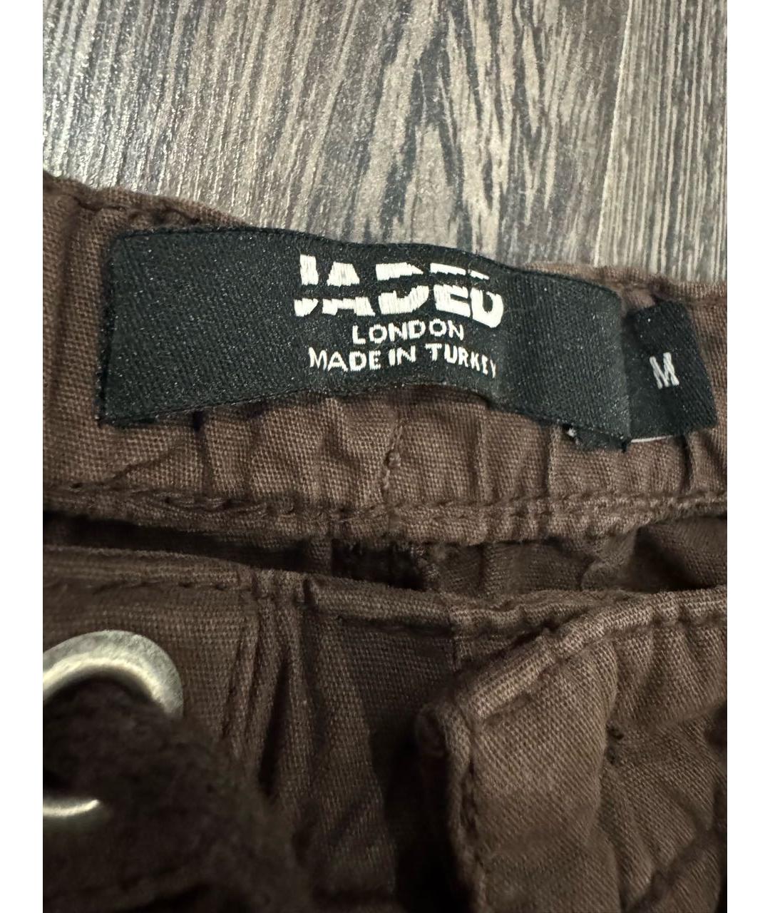JADED LONDON Коричневые хлопковые повседневные брюки, фото 2