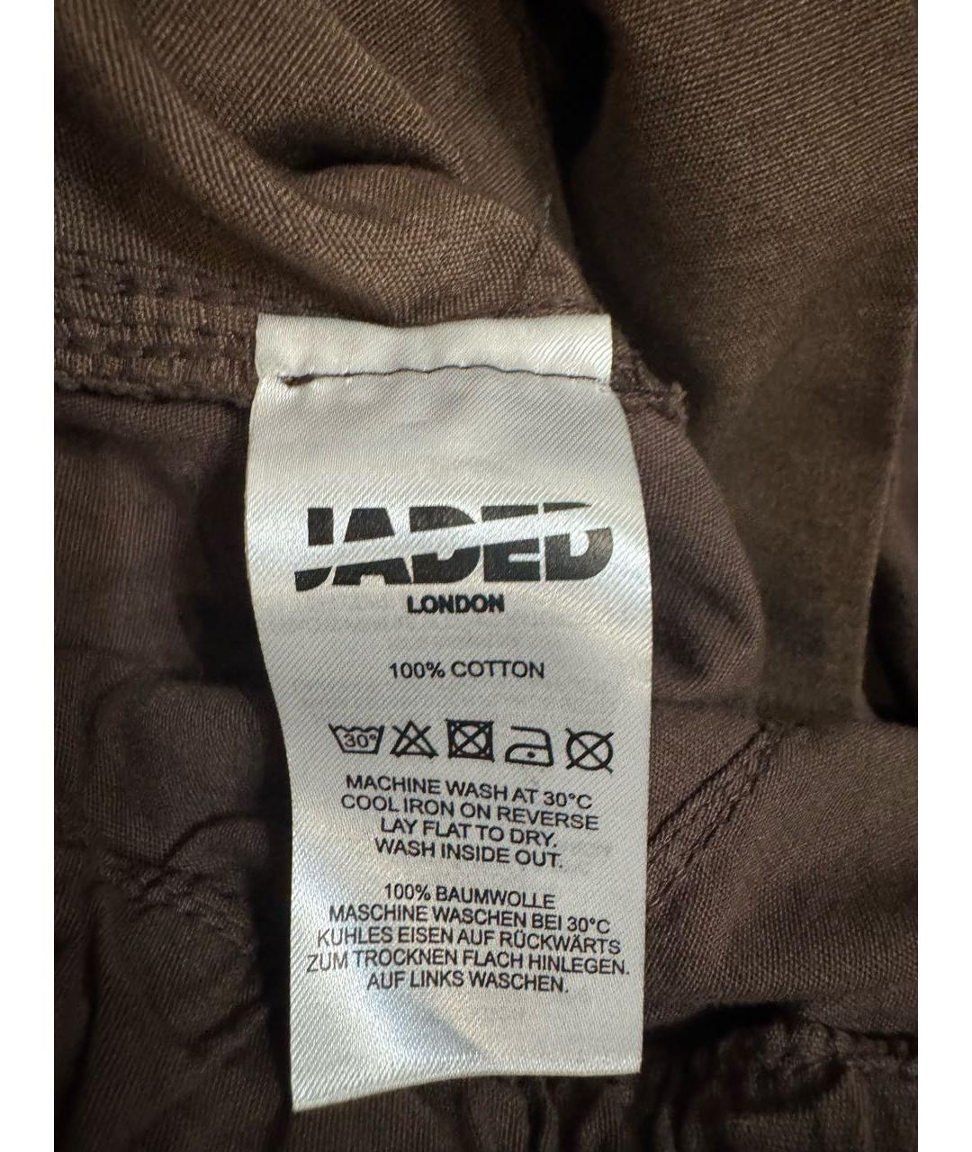 JADED LONDON Коричневые хлопковые повседневные брюки, фото 3