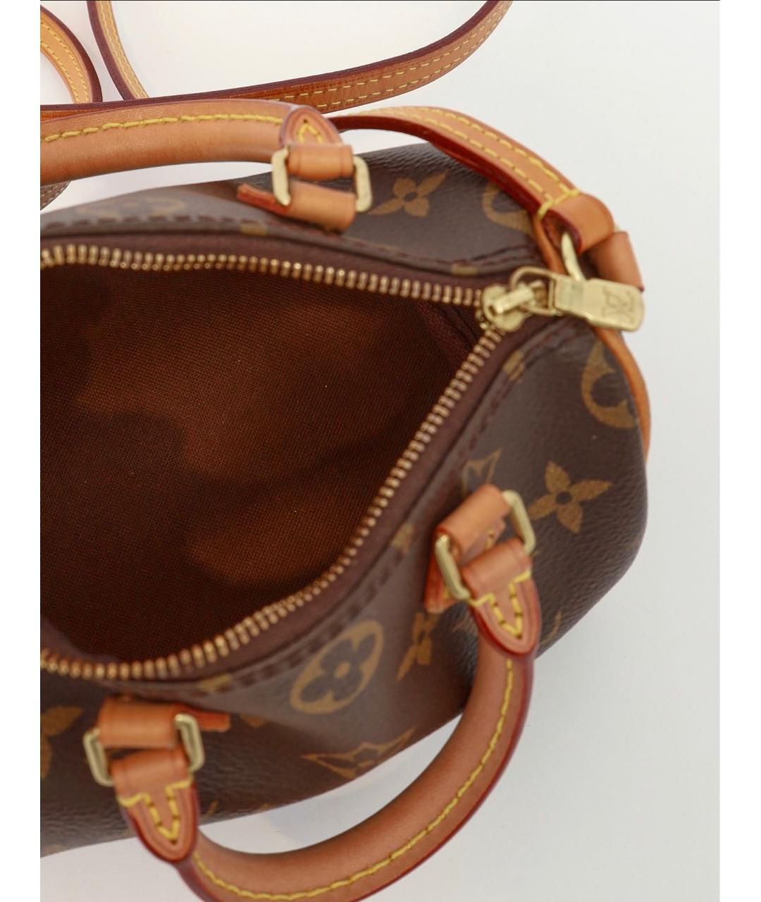 LOUIS VUITTON Коричневая кожаная сумка через плечо, фото 4