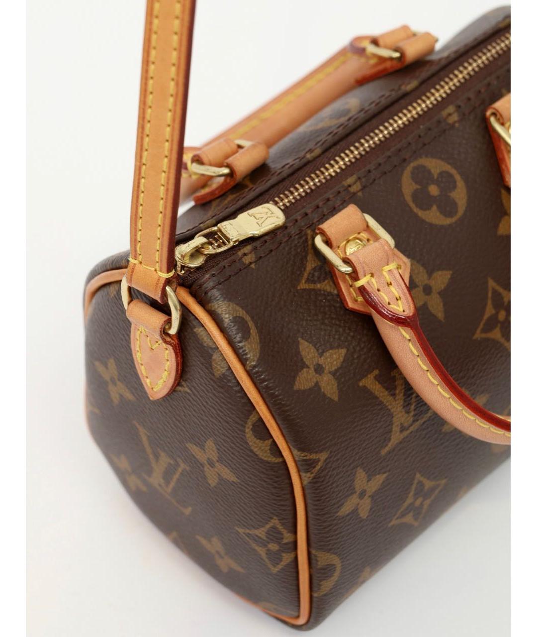 LOUIS VUITTON Коричневая кожаная сумка через плечо, фото 3