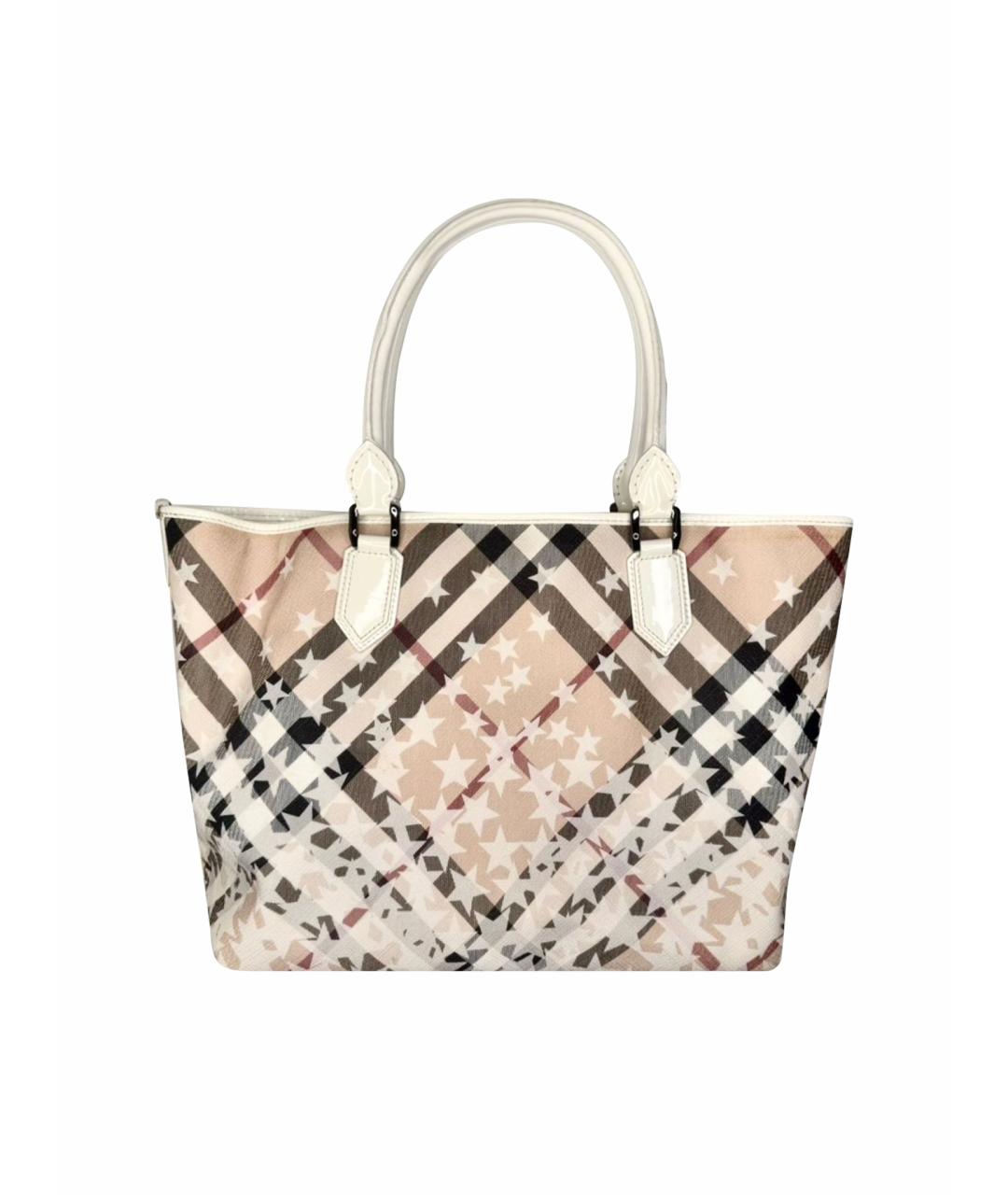 BURBERRY Бежевая кожаная сумка тоут, фото 1