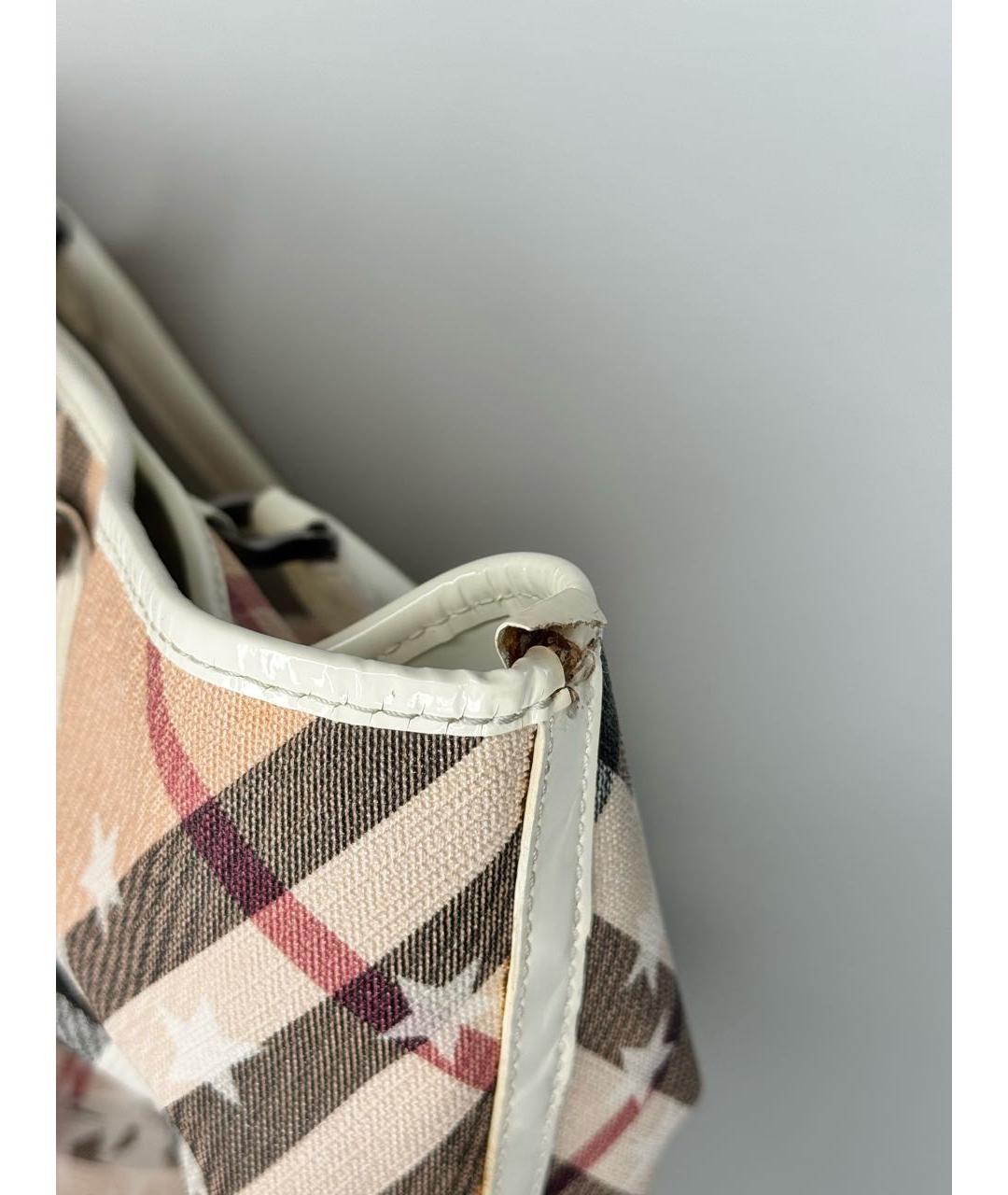 BURBERRY Бежевая кожаная сумка тоут, фото 4