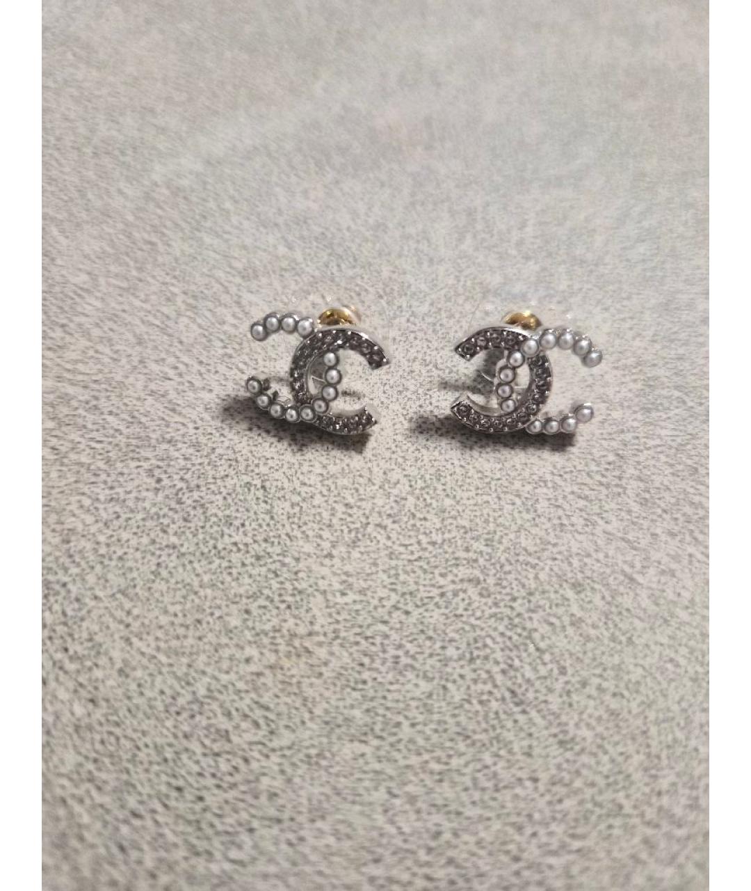 CHANEL Серебряные металлические серьги, фото 4