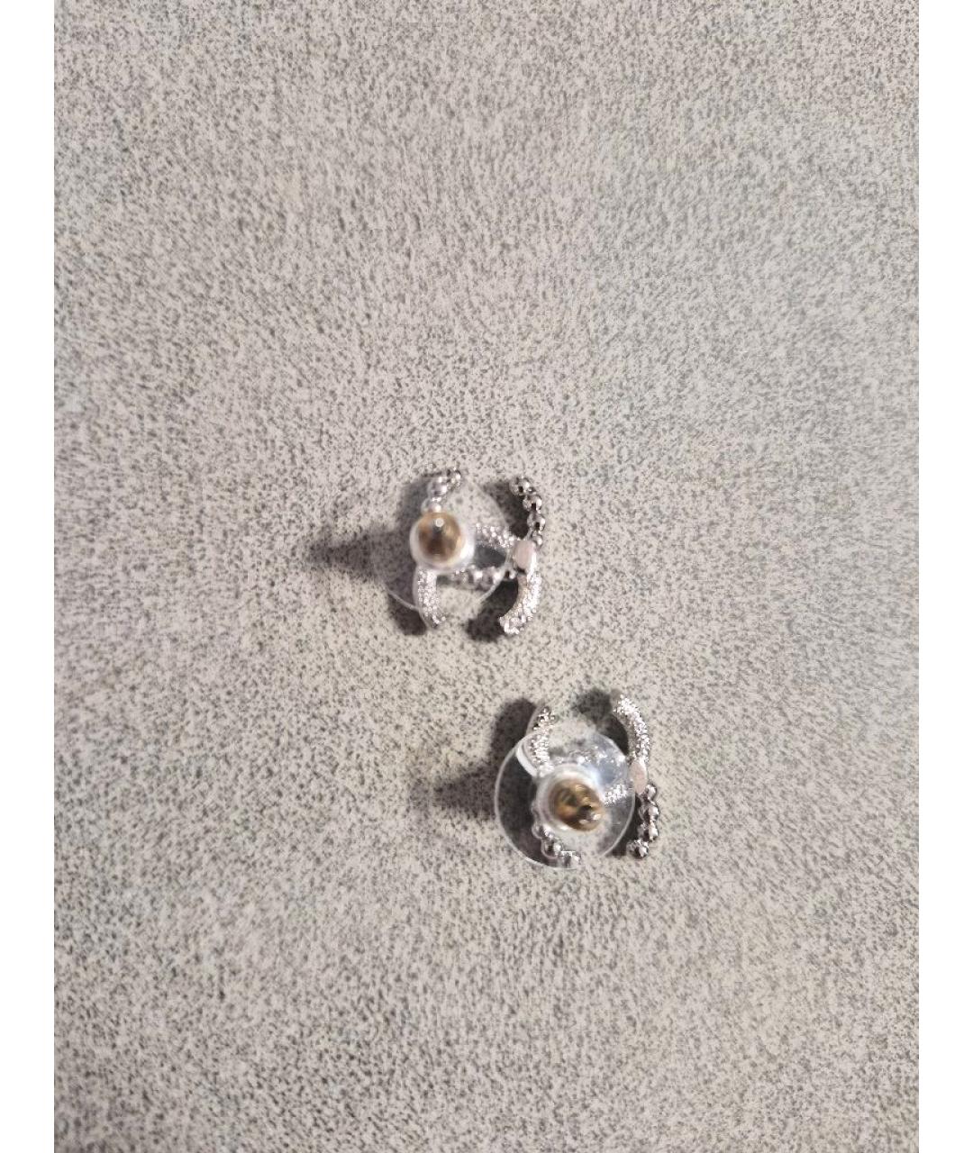 CHANEL Серебряные металлические серьги, фото 2