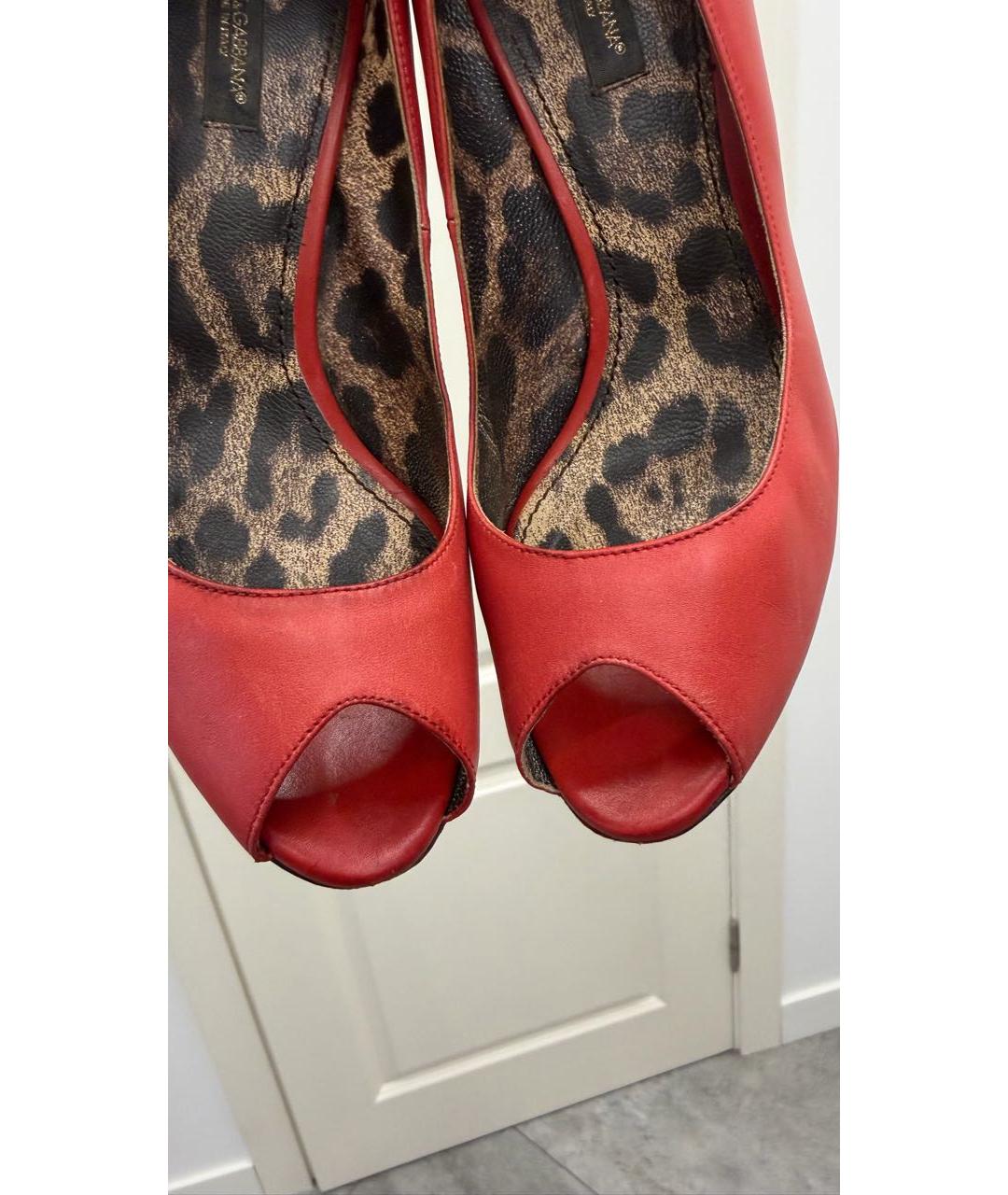 DOLCE&GABBANA Коралловые кожаные туфли, фото 8