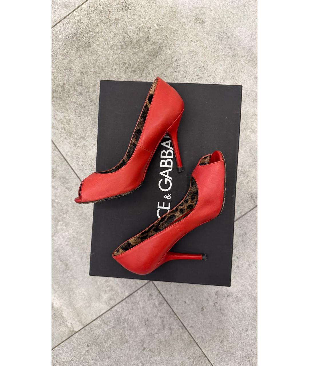 DOLCE&GABBANA Коралловые кожаные туфли, фото 9