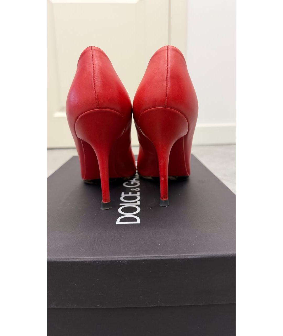 DOLCE&GABBANA Коралловые кожаные туфли, фото 5