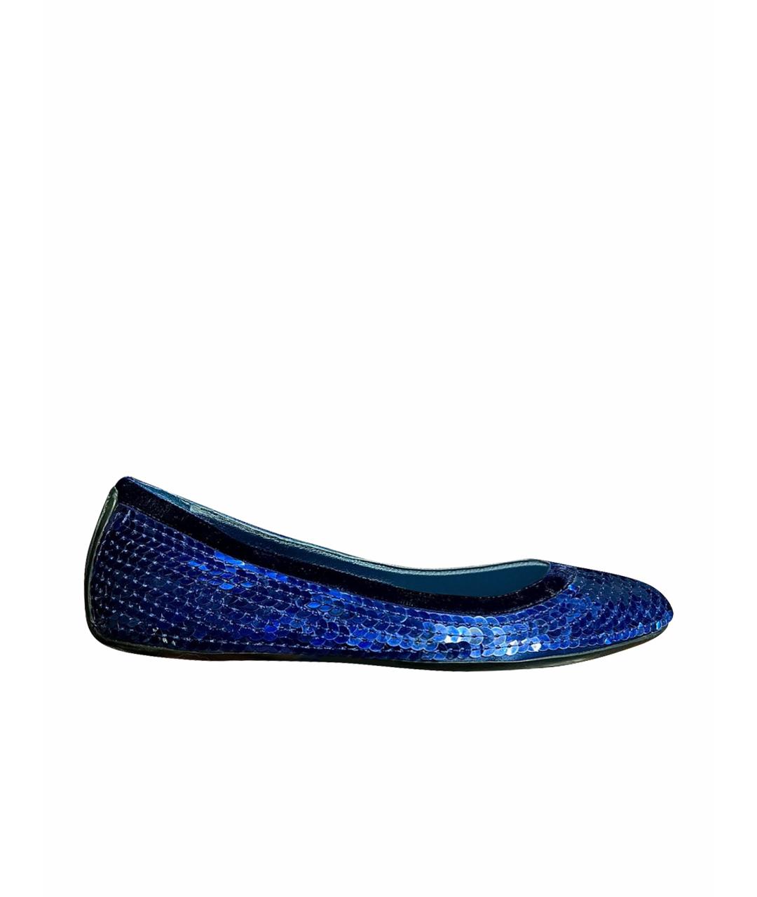 GUCCI Синие кожаные балетки, фото 1