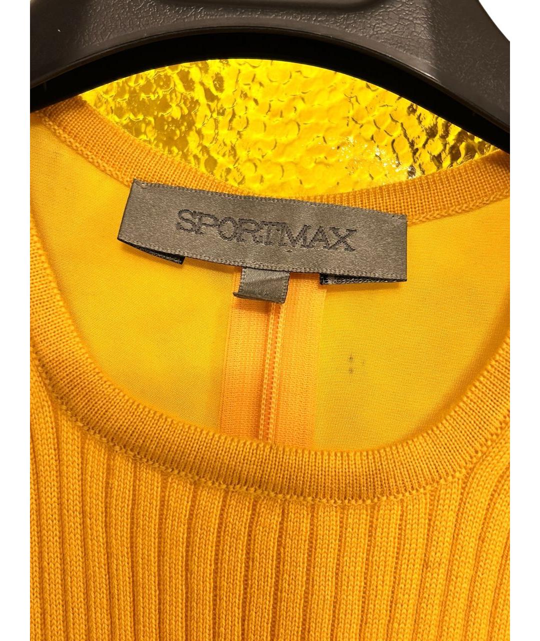 SPORTMAX Желтая шерстяная майка, фото 5