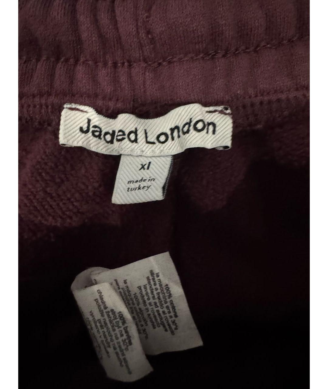 JADED LONDON Бордовые хлопковые повседневные брюки, фото 2