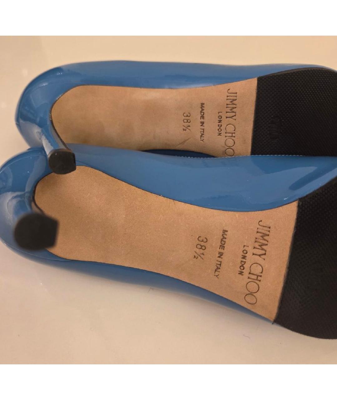 JIMMY CHOO Голубые туфли из лакированной кожи, фото 7