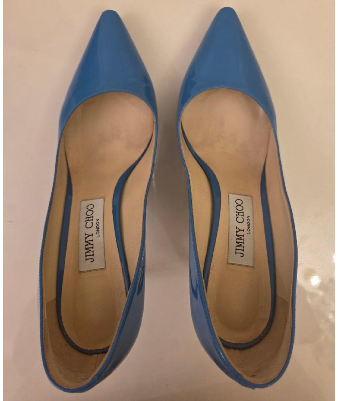 JIMMY CHOO Голубые туфли из лакированной кожи, фото 3