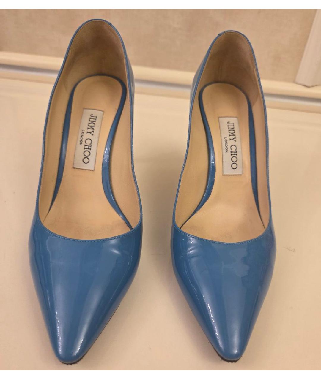 JIMMY CHOO Голубые туфли из лакированной кожи, фото 2