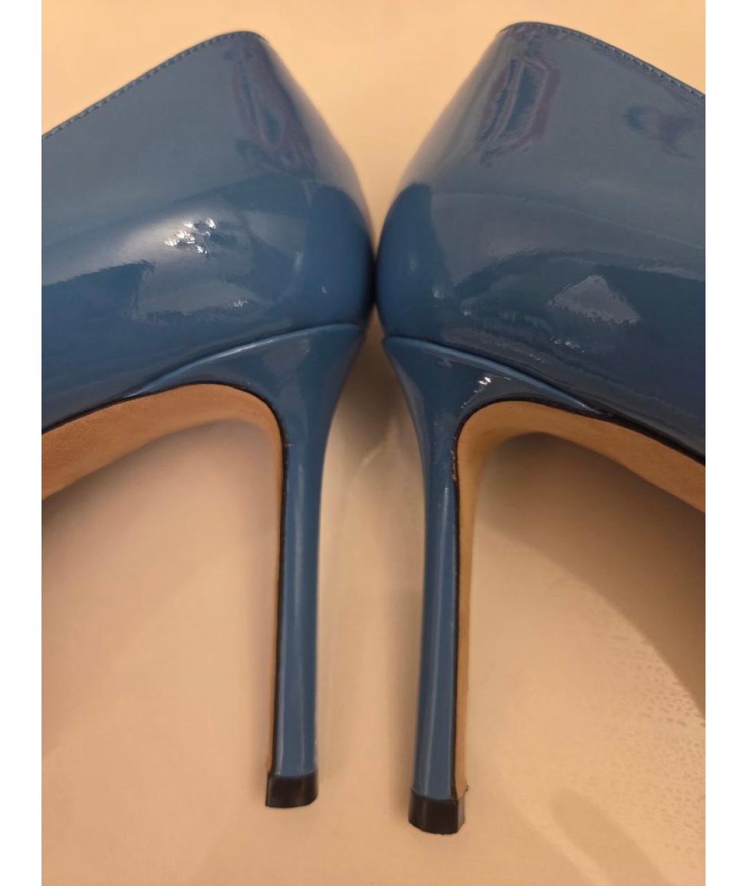 JIMMY CHOO Голубые туфли из лакированной кожи, фото 5
