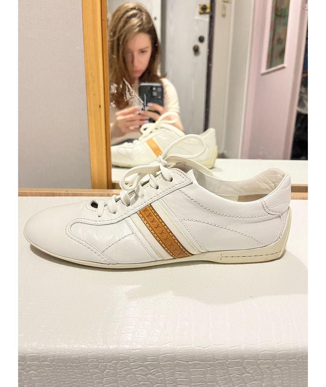 LOUIS VUITTON Белые кожаные кеды, фото 9