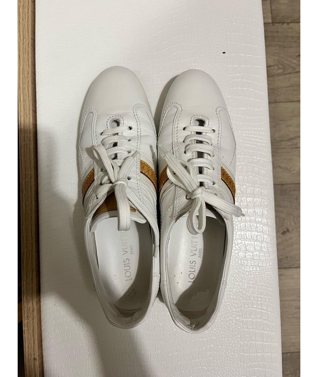 LOUIS VUITTON Белые кожаные кеды, фото 3