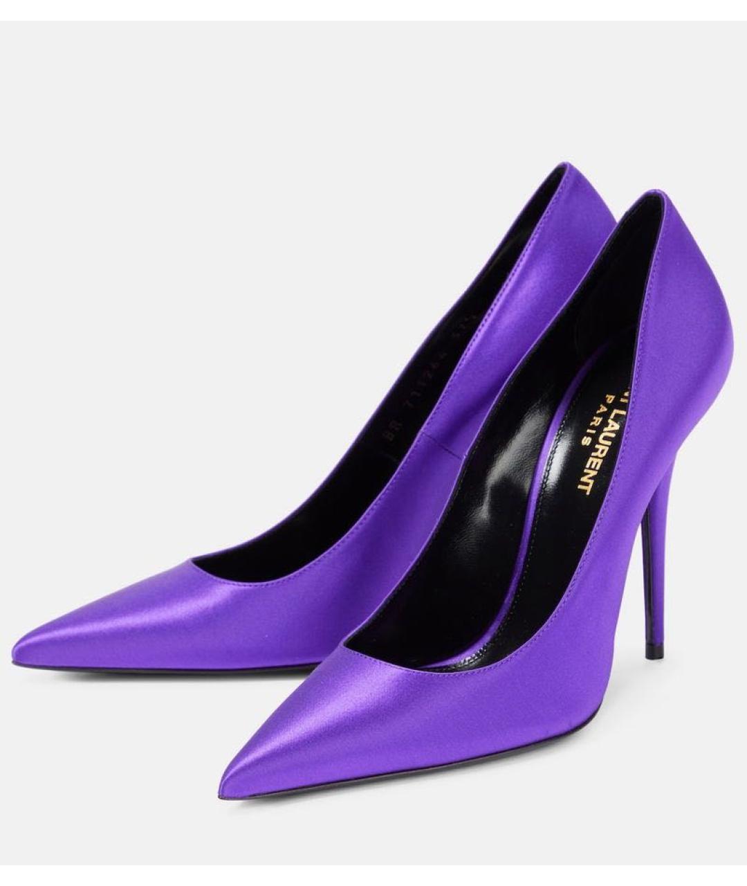 SAINT LAURENT Фиолетовые текстильные туфли, фото 2