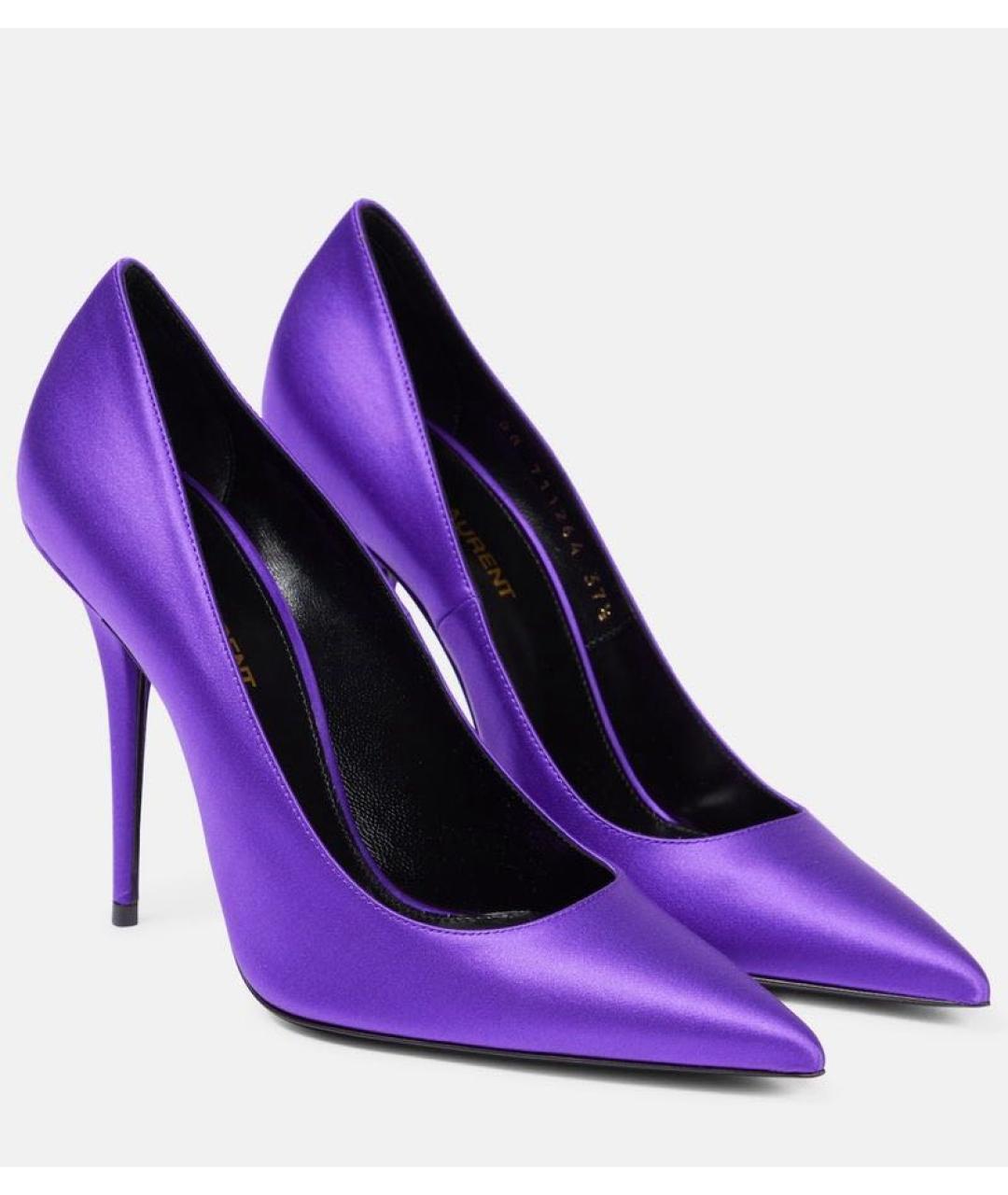 SAINT LAURENT Фиолетовые текстильные туфли, фото 6
