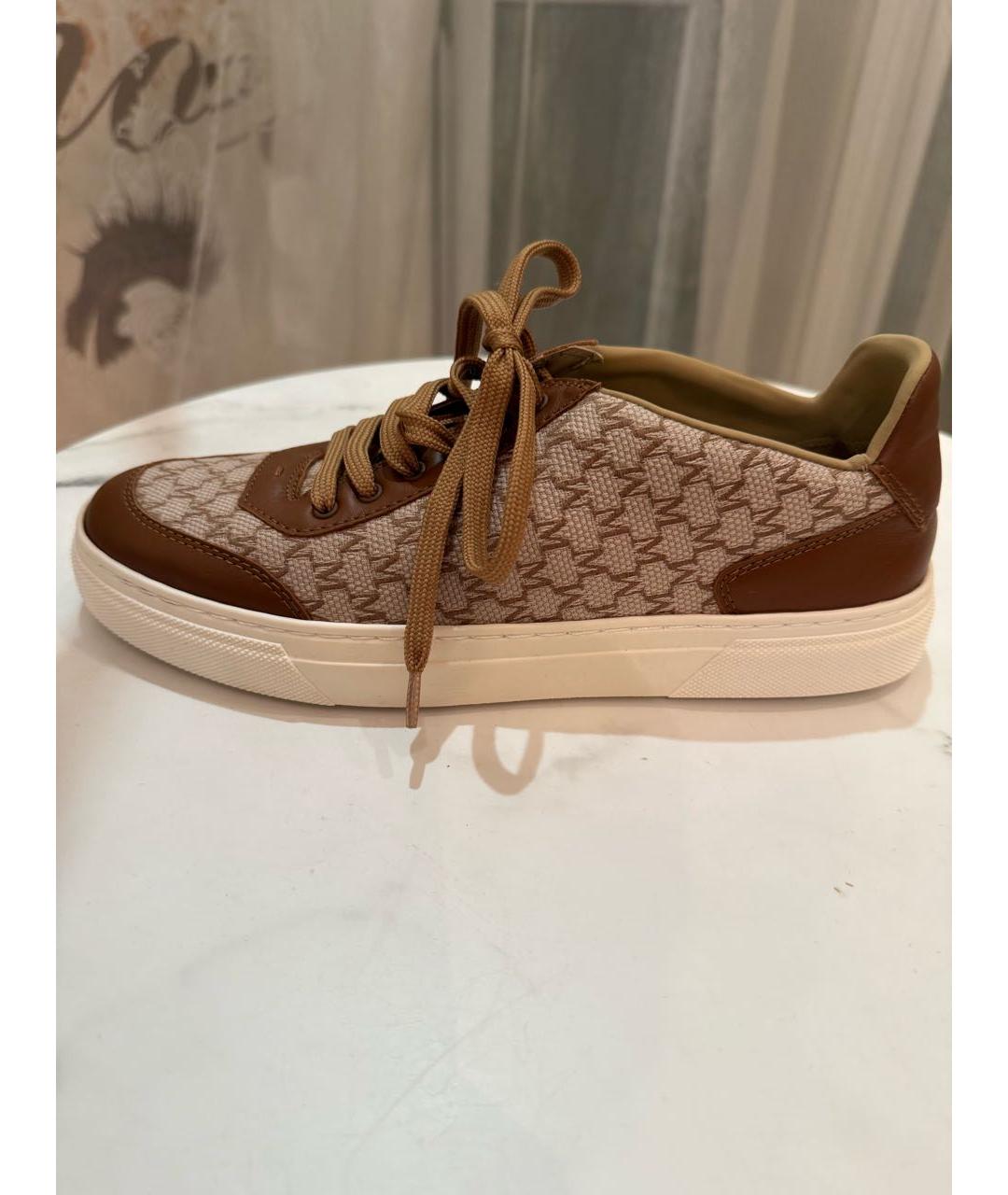WEEKEND MAX MARA Коричневые текстильные кеды, фото 9