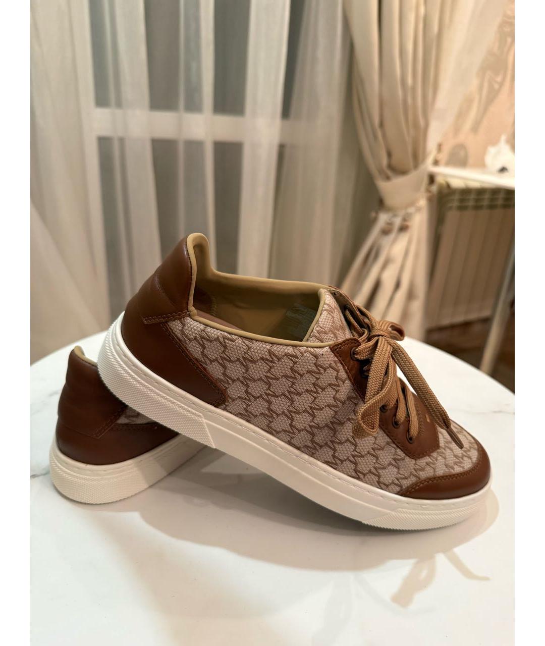 WEEKEND MAX MARA Коричневые текстильные кеды, фото 7