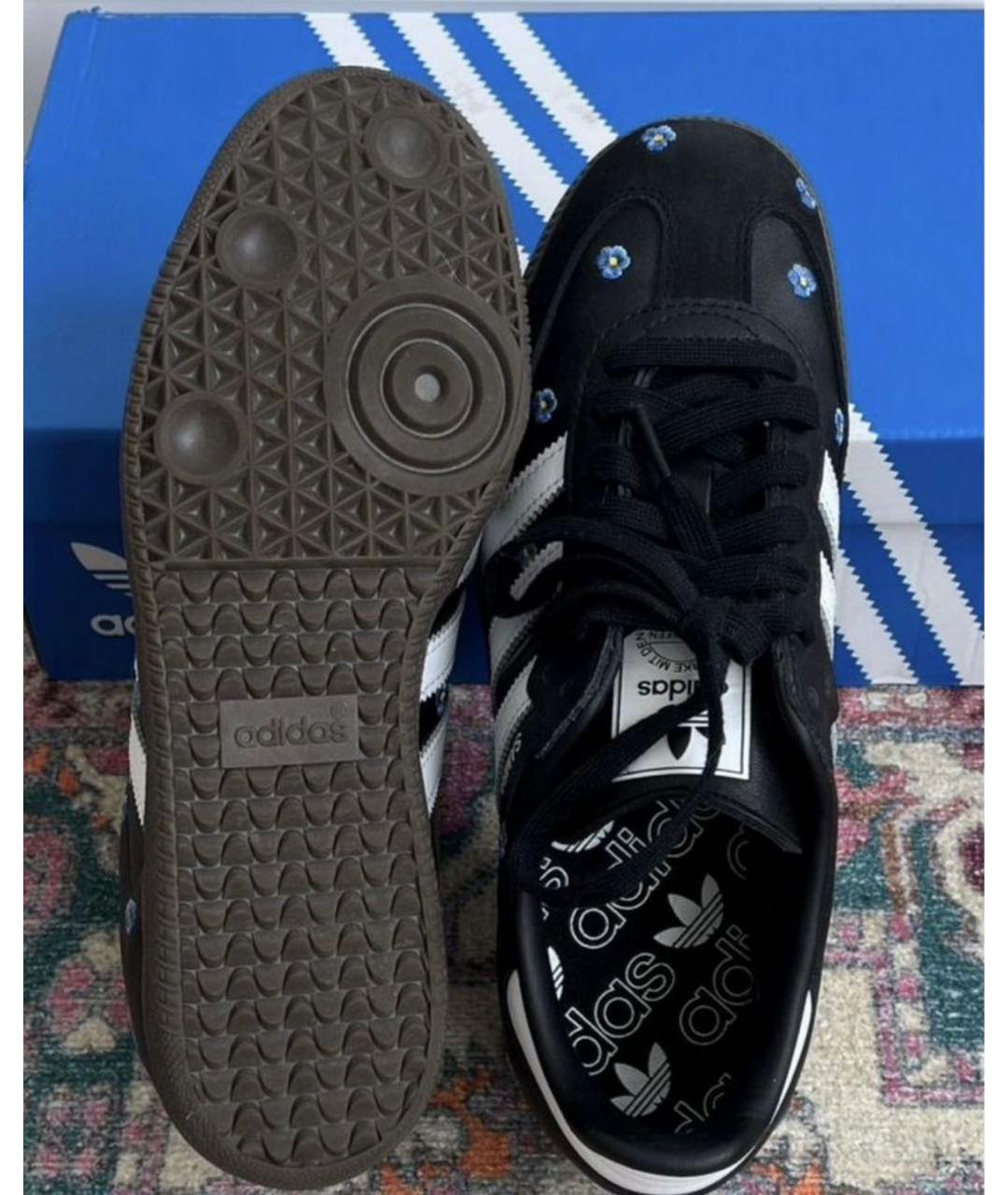 ADIDAS Черные кожаные кеды, фото 4