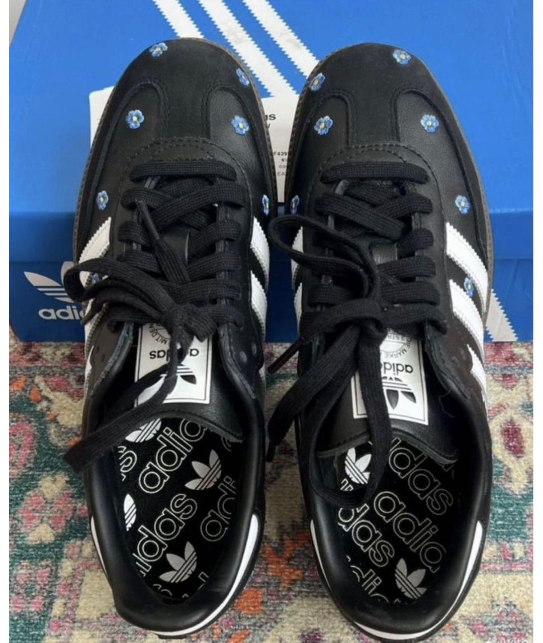 ADIDAS Черные кожаные кеды, фото 3