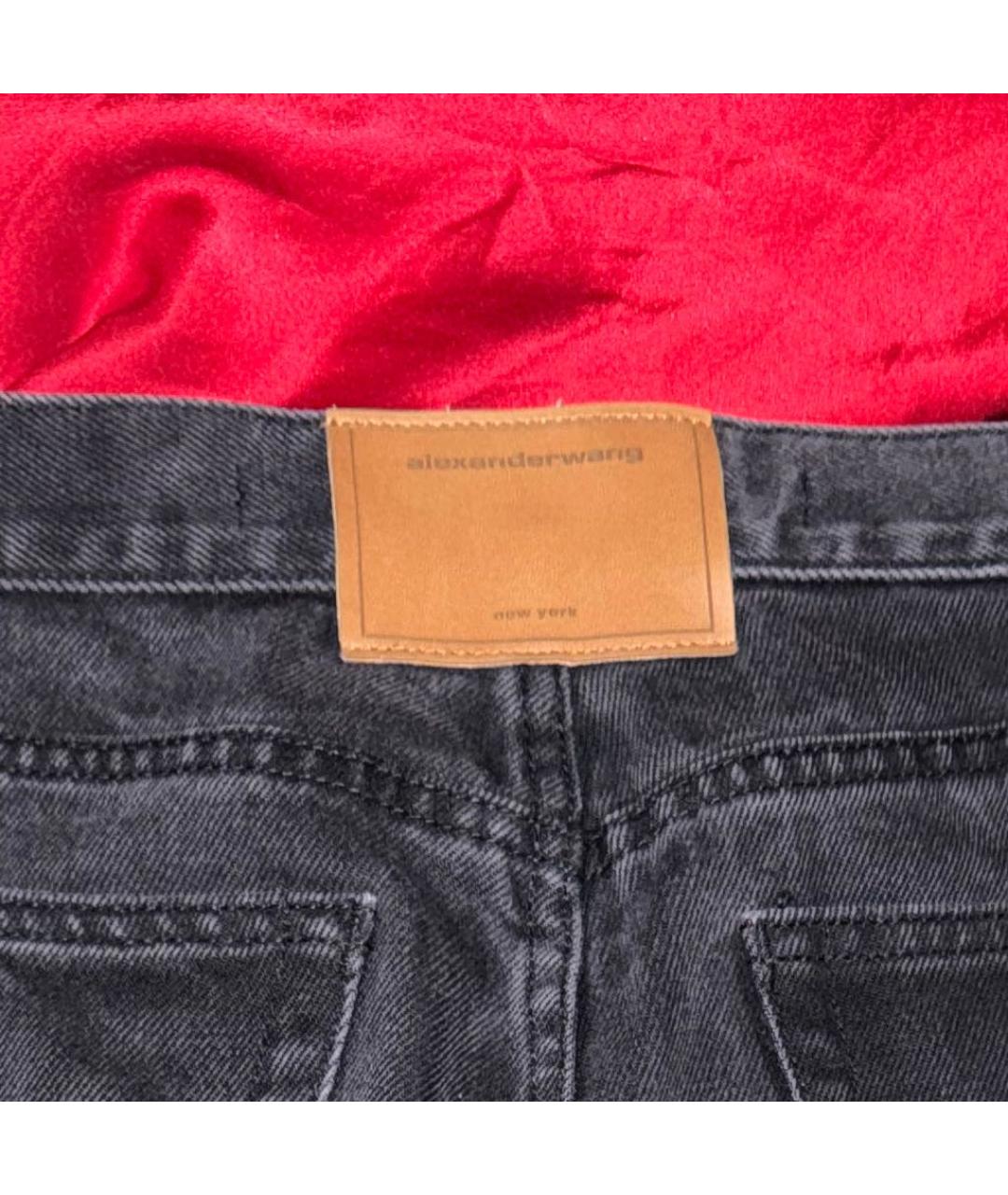 ALEXANDER WANG Черные хлопковые прямые джинсы, фото 3