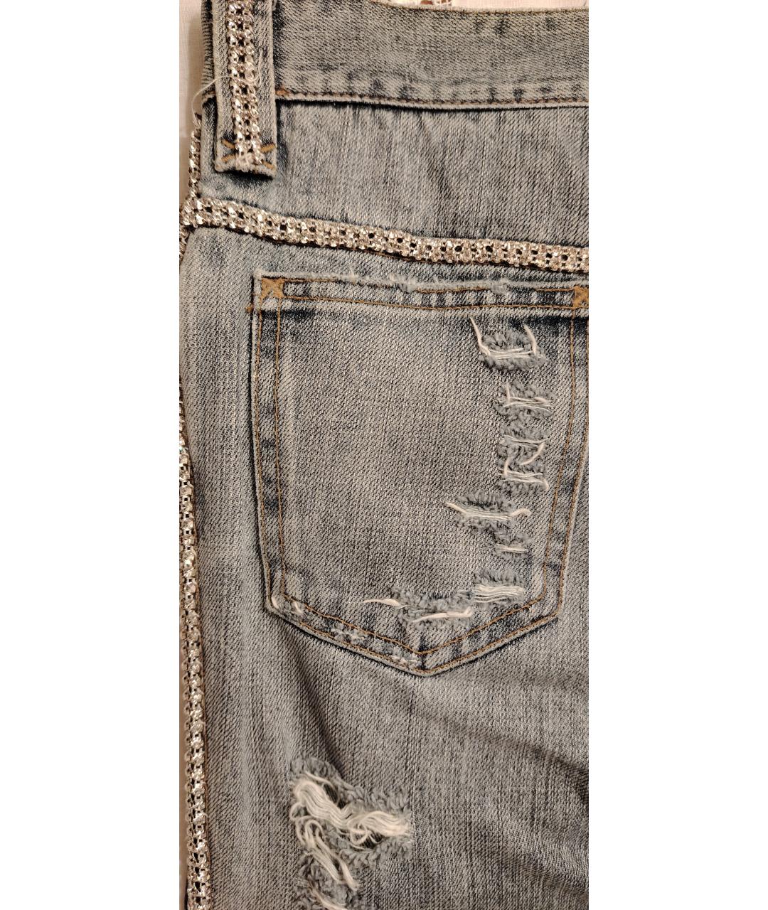 DOLCE&GABBANA Голубые хлопковые прямые джинсы, фото 6