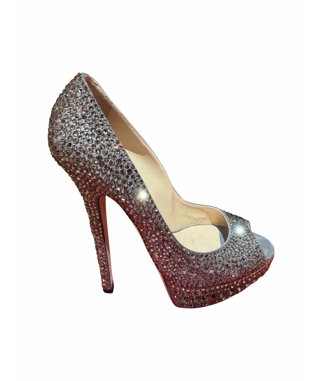 JIMMY CHOO Серебряные кожаные туфли, фото 1