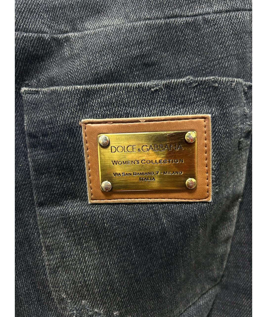 DOLCE&GABBANA Антрацитовые хлопковые прямые джинсы, фото 5