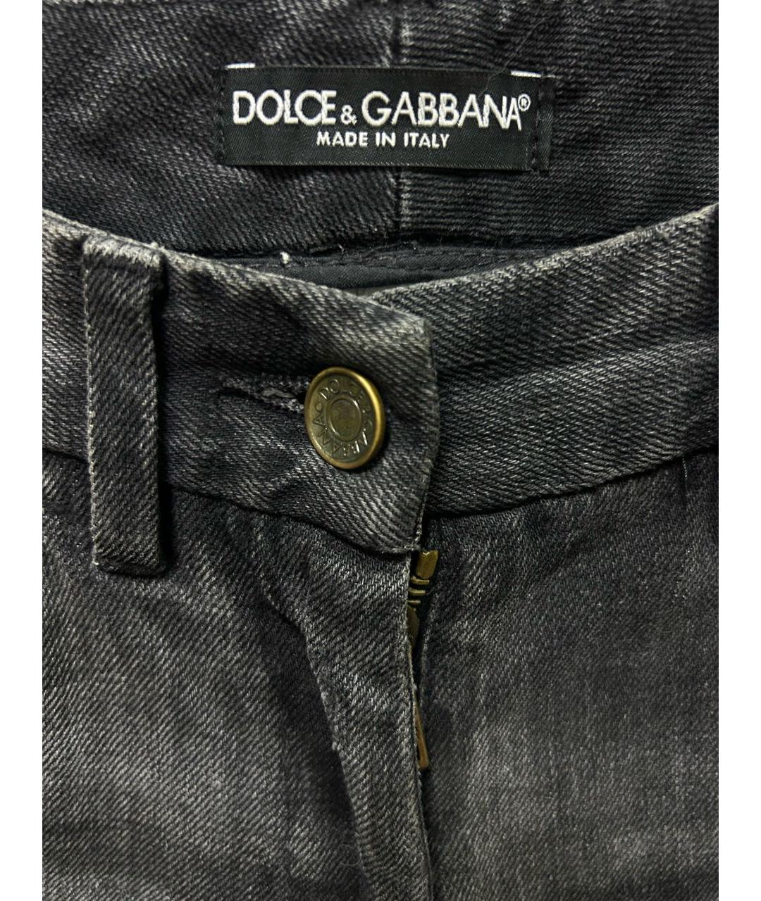 DOLCE&GABBANA Антрацитовые хлопковые прямые джинсы, фото 3