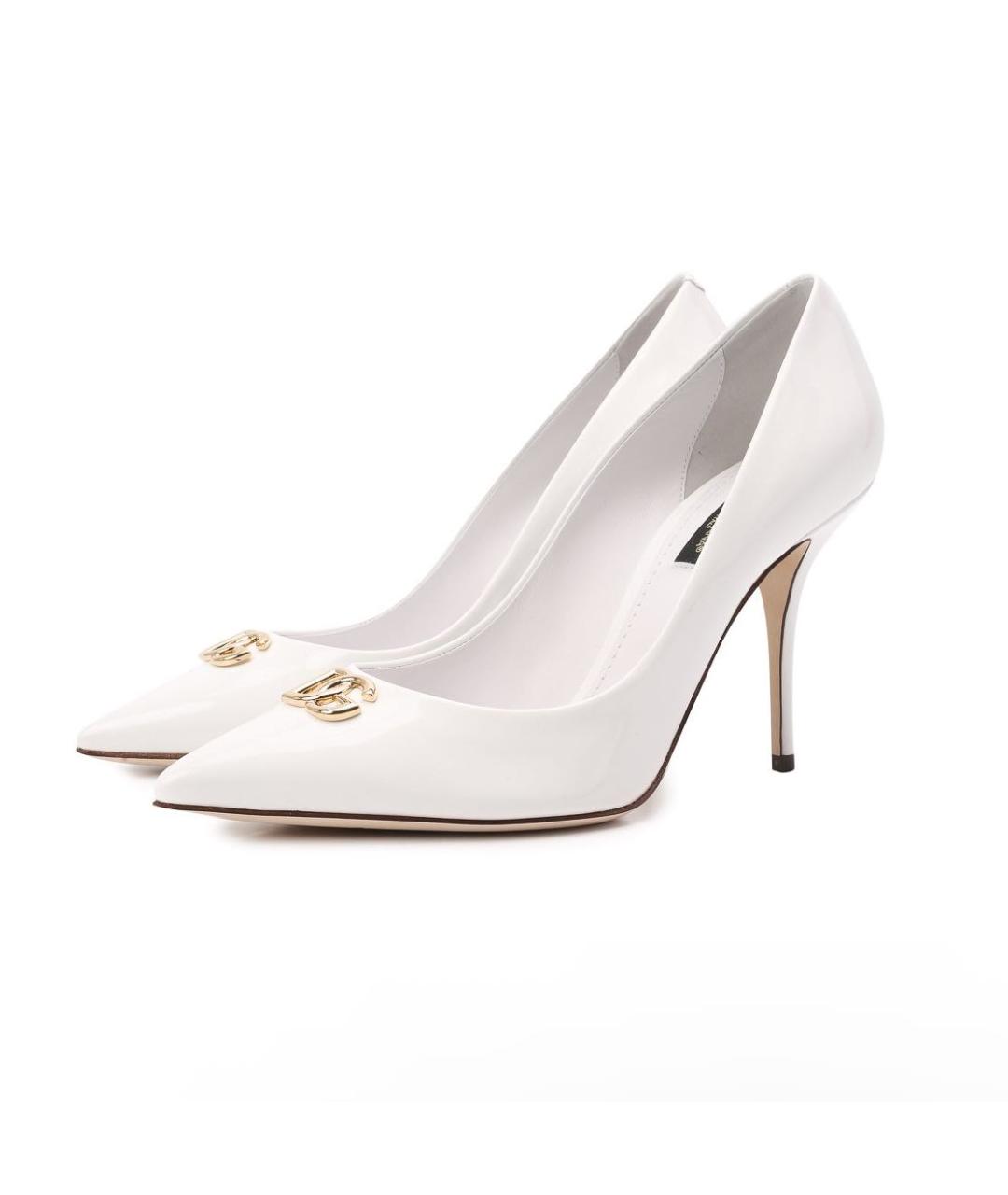 DOLCE&GABBANA Белые туфли из лакированной кожи, фото 4