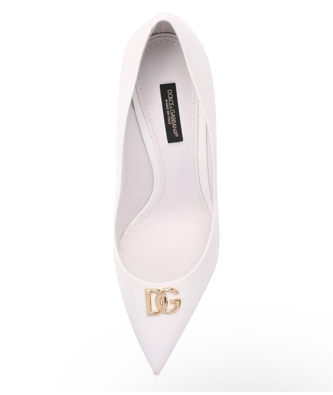DOLCE&GABBANA Белые туфли из лакированной кожи, фото 3