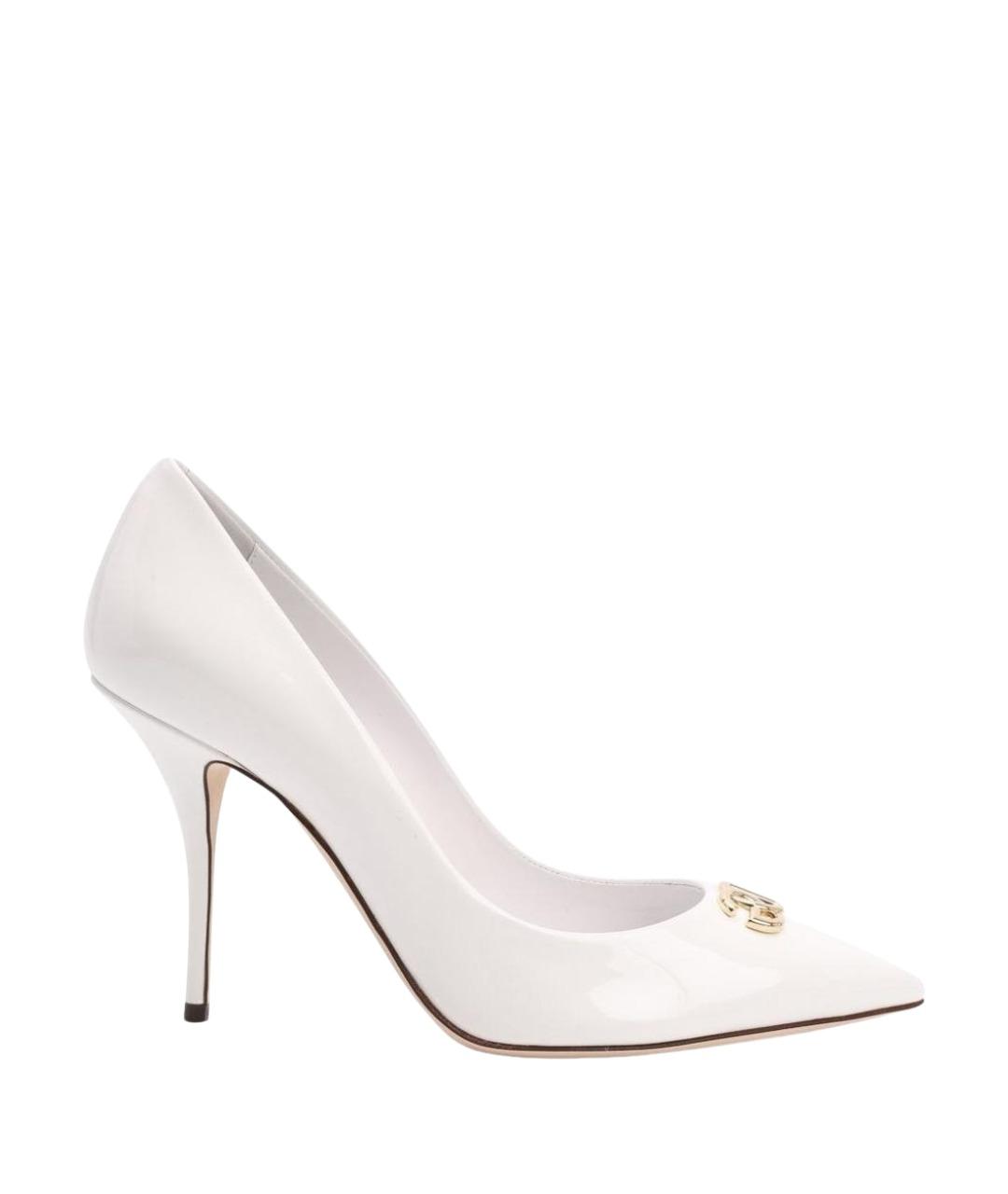 DOLCE&GABBANA Белые туфли из лакированной кожи, фото 1