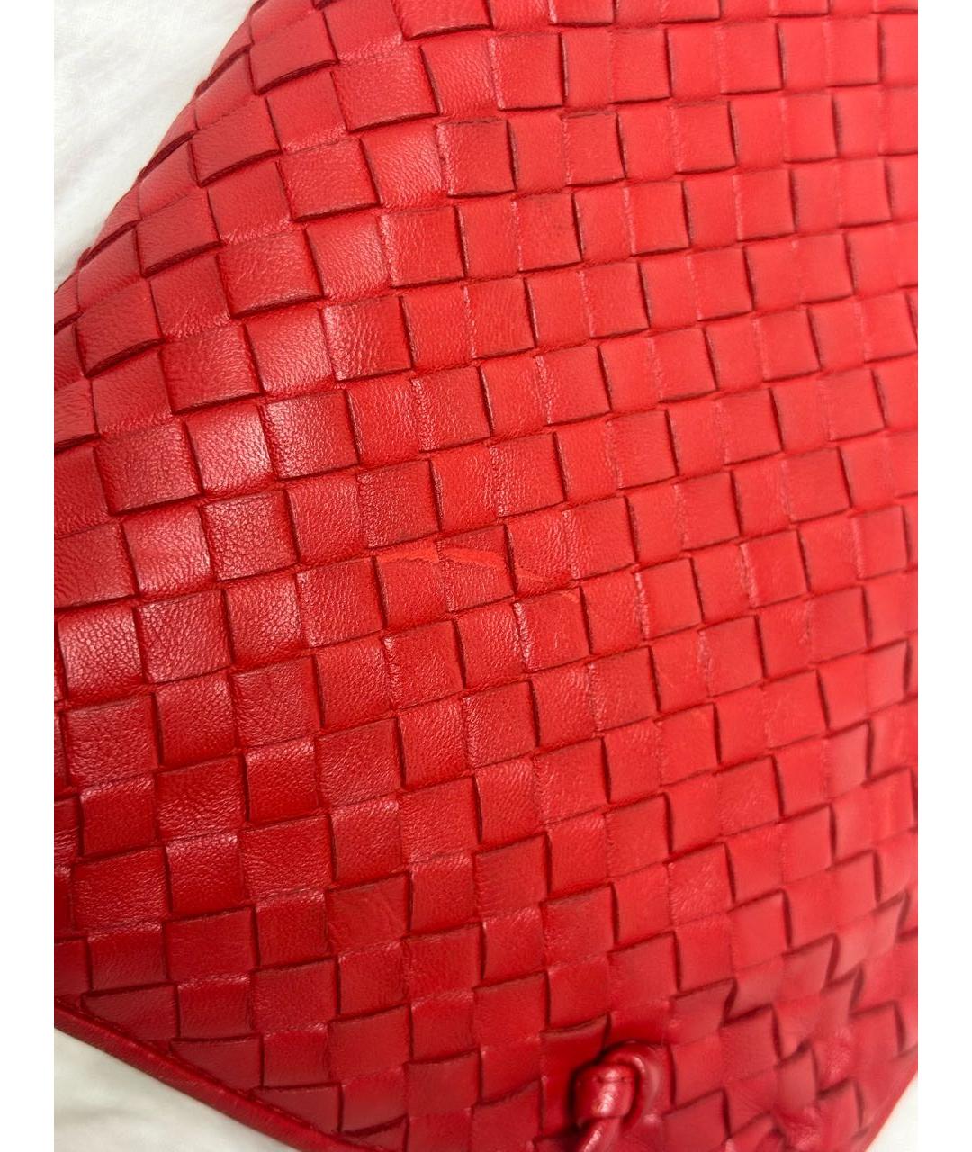 BOTTEGA VENETA Красная кожаная сумка через плечо, фото 6