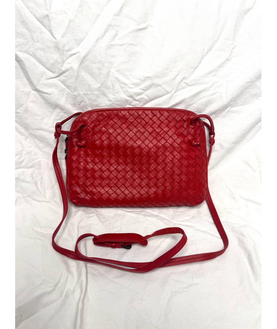 BOTTEGA VENETA Красная кожаная сумка через плечо, фото 9