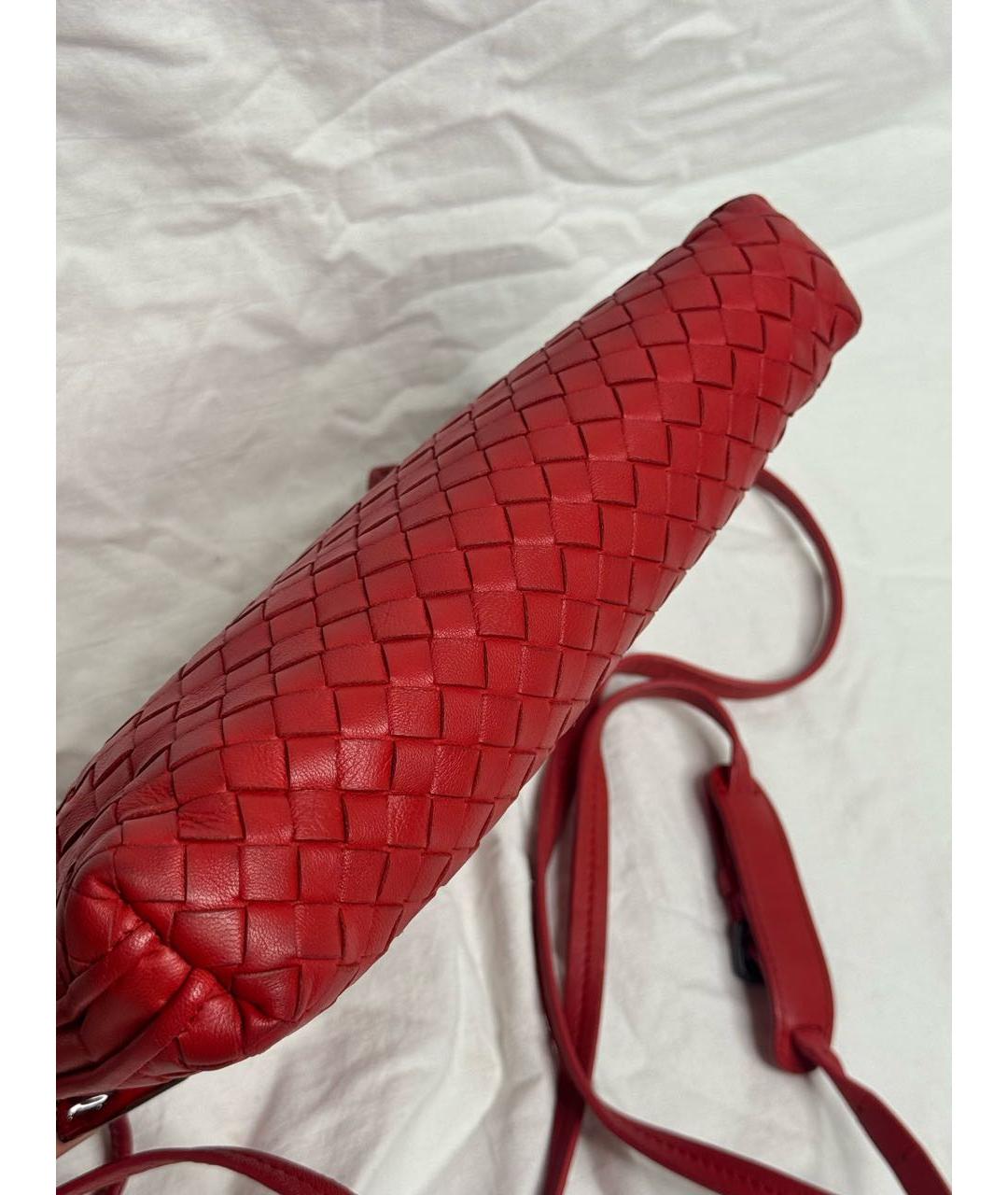 BOTTEGA VENETA Красная кожаная сумка через плечо, фото 7