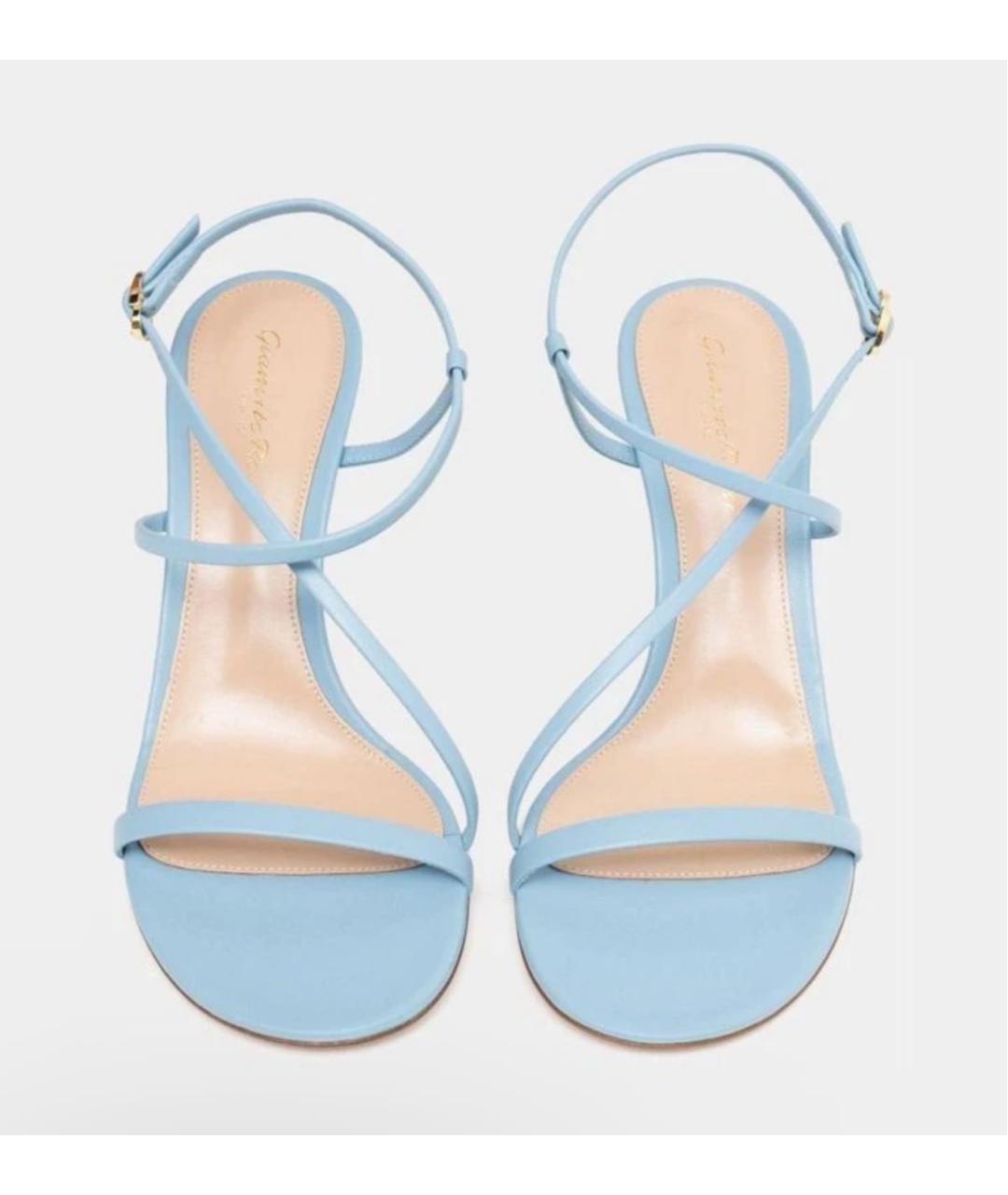 GIANVITO ROSSI Голубые кожаные босоножки, фото 2