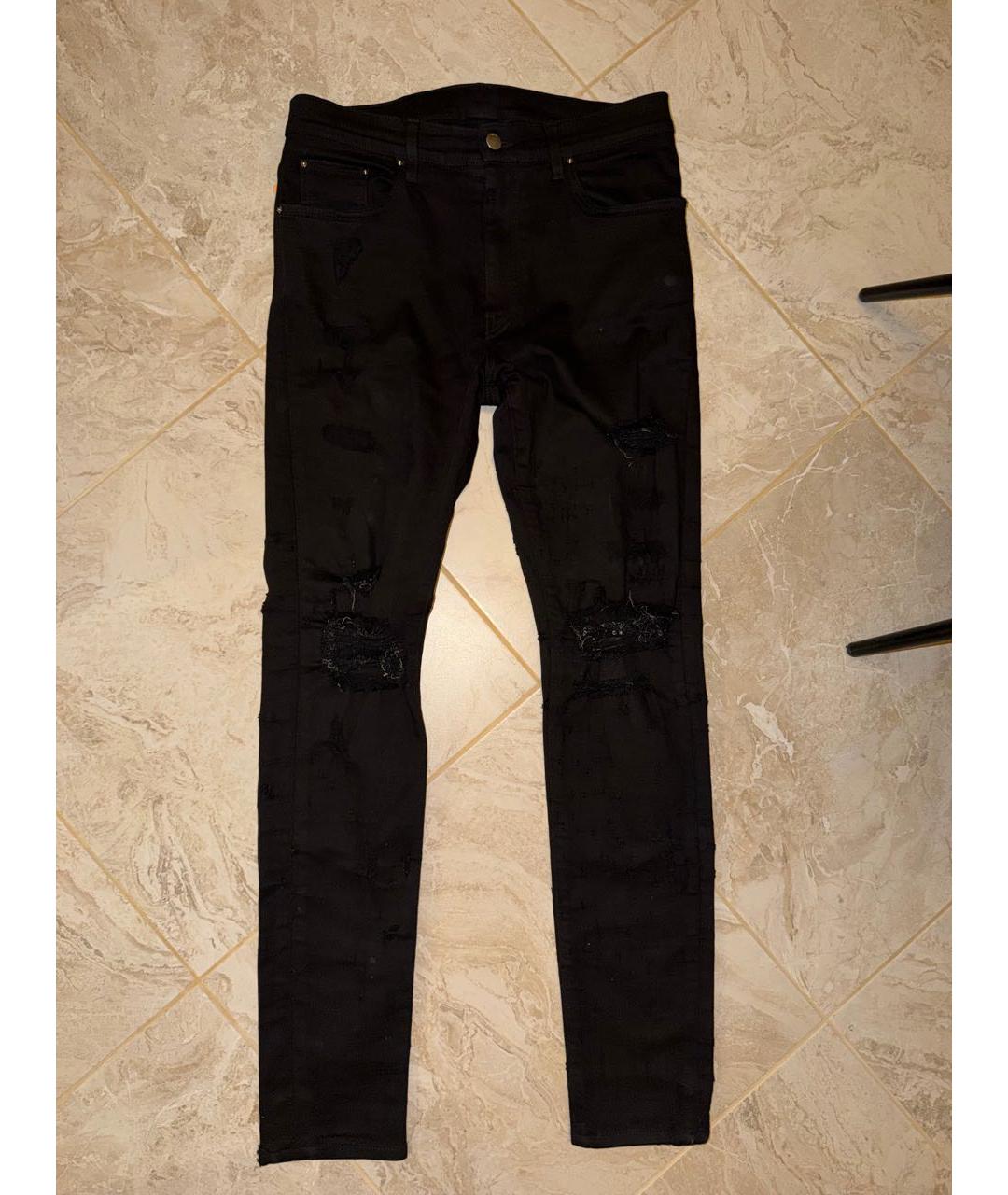 AMIRI Черные хлопко-эластановые джинсы скинни, фото 5