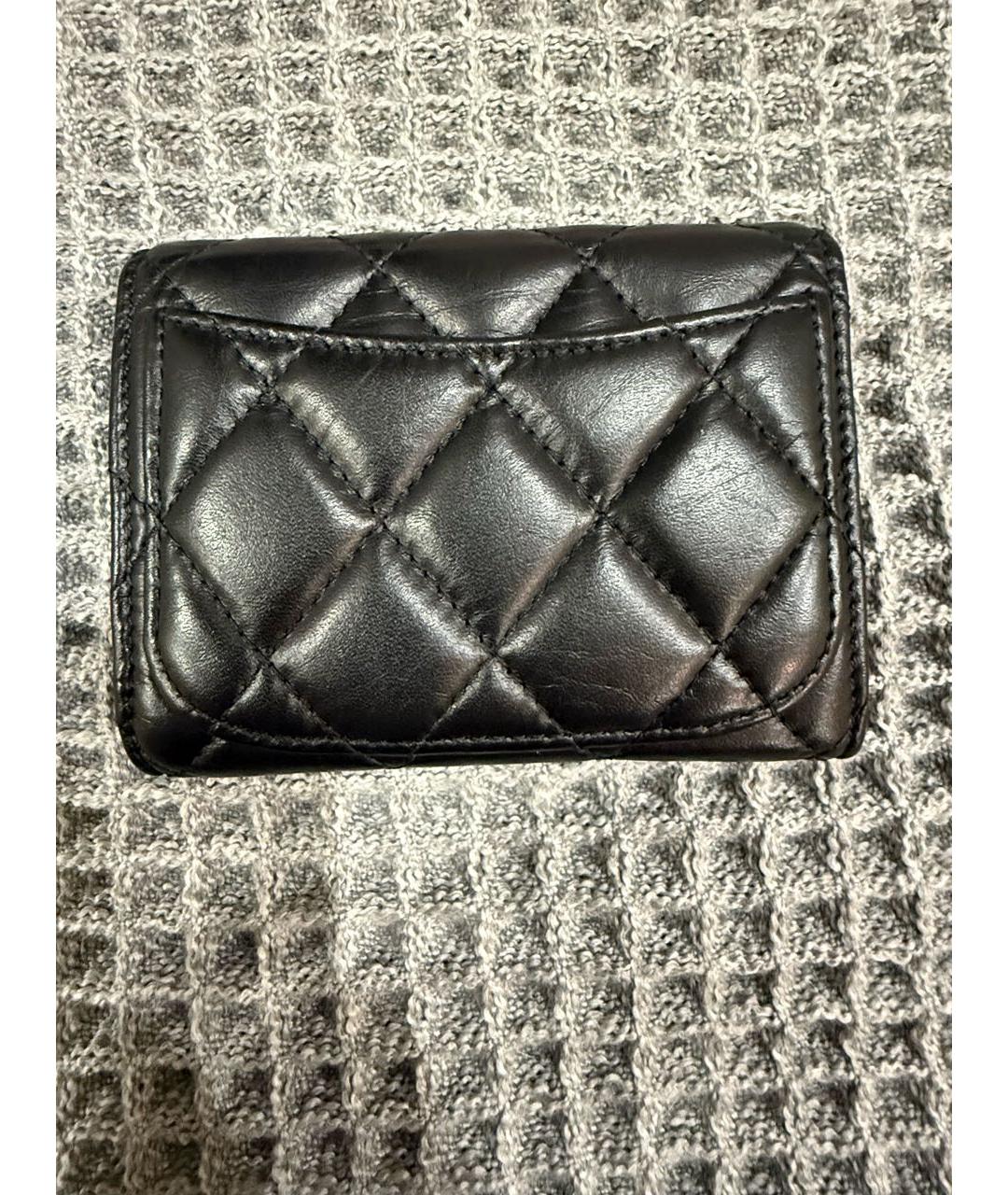 CHANEL Черный кожаный кошелек, фото 3