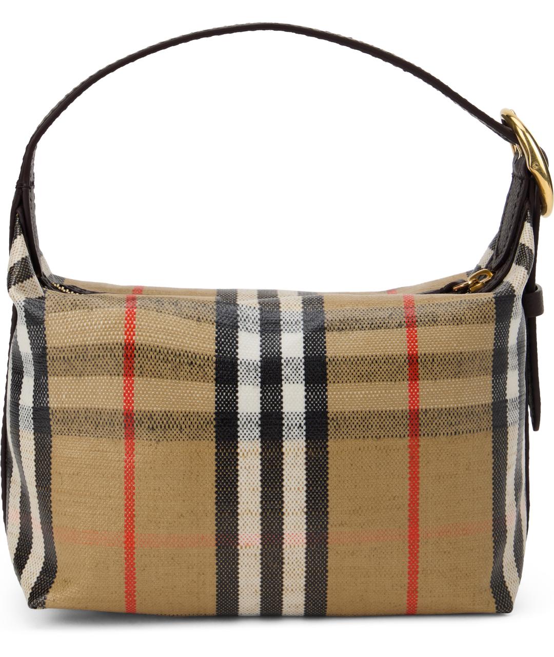 BURBERRY Бежевая хлопковая сумка с короткими ручками, фото 3