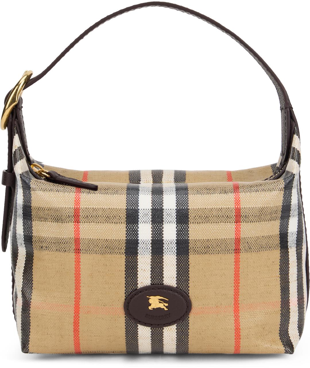 BURBERRY Бежевая хлопковая сумка с короткими ручками, фото 1