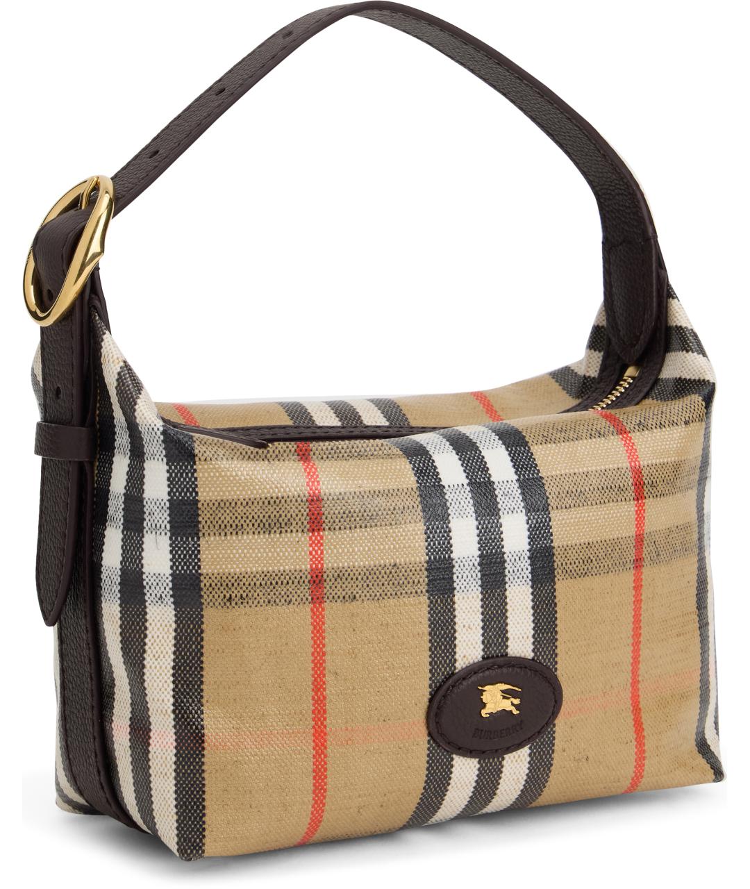 BURBERRY Бежевая хлопковая сумка с короткими ручками, фото 2
