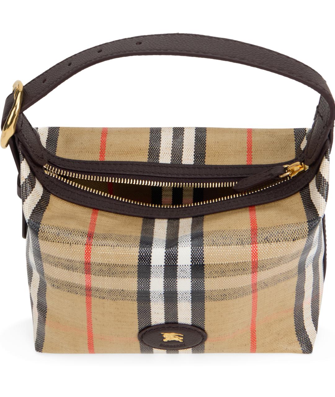 BURBERRY Бежевая хлопковая сумка с короткими ручками, фото 4