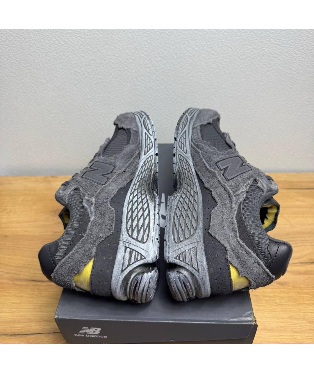 NEW BALANCE Антрацитовые замшевые низкие кроссовки / кеды, фото 3