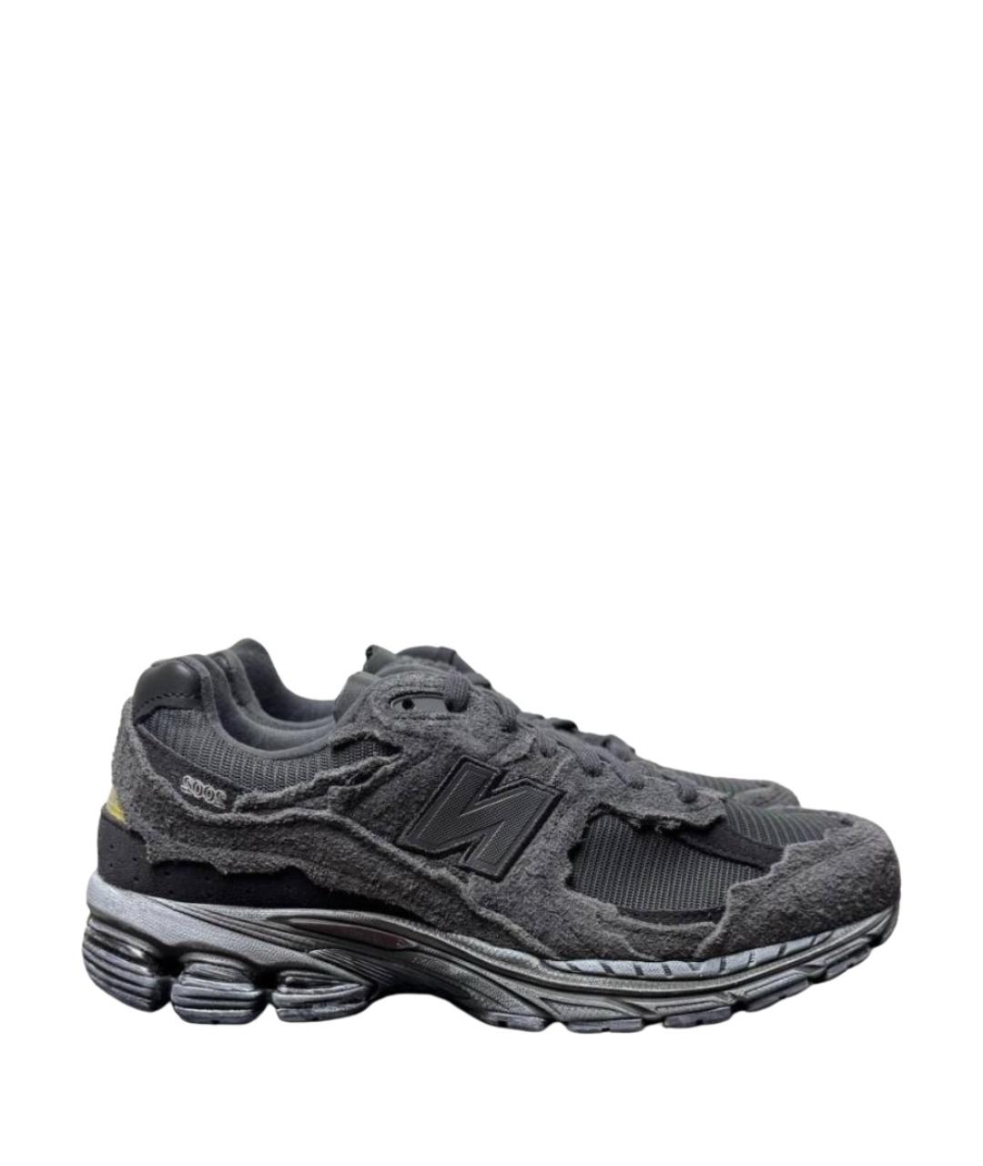 NEW BALANCE Антрацитовые замшевые низкие кроссовки / кеды, фото 1
