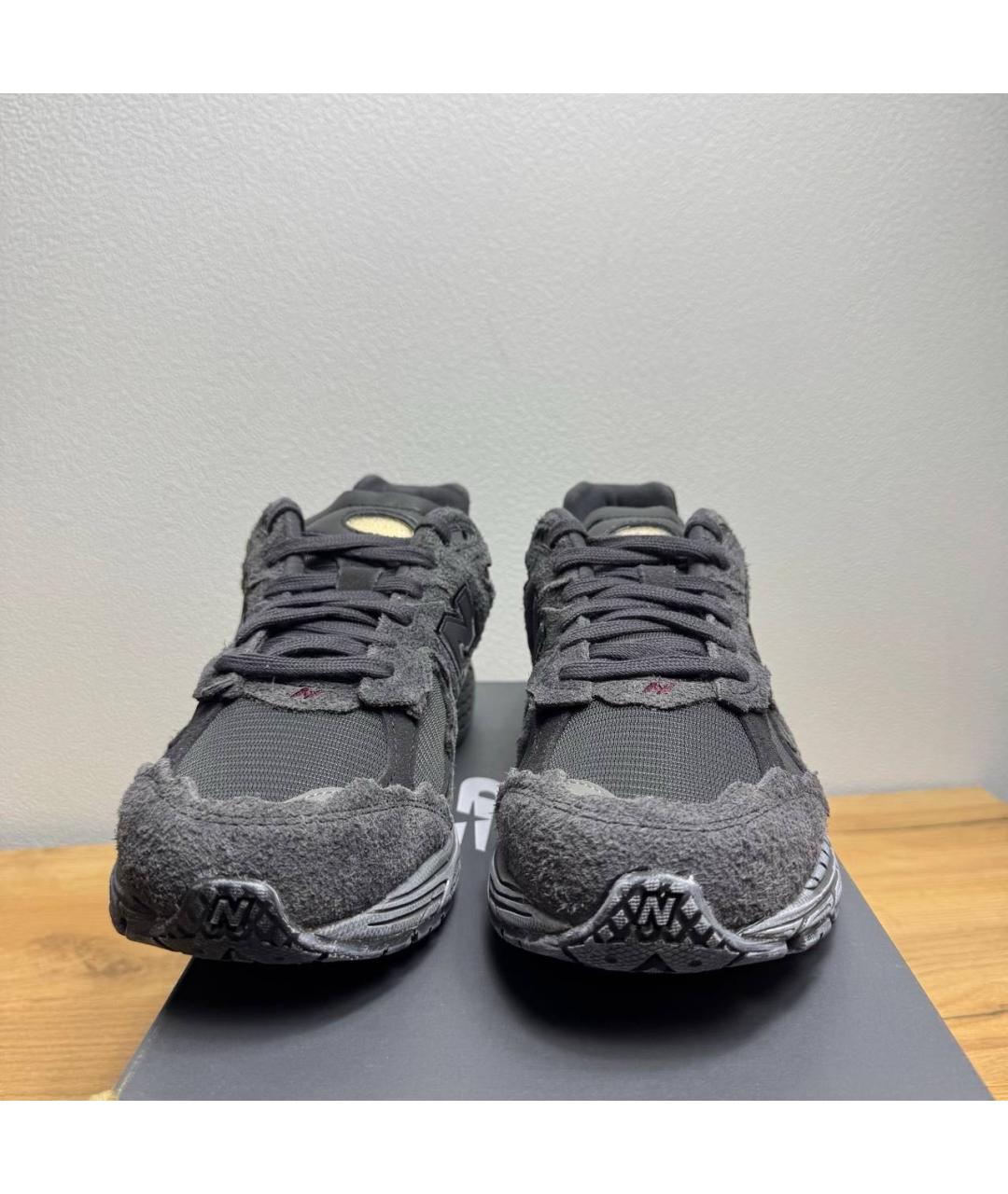 NEW BALANCE Антрацитовые замшевые низкие кроссовки / кеды, фото 2