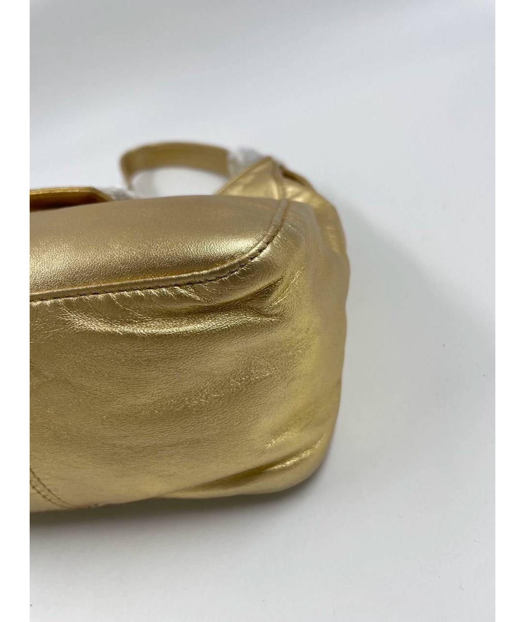 FENDI Золотая кожаная сумка через плечо, фото 3