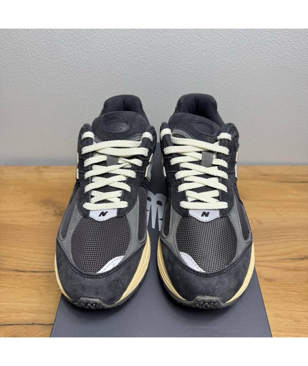 NEW BALANCE Антрацитовые замшевые низкие кроссовки / кеды, фото 2